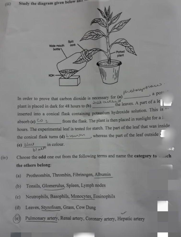 ICSE Class 10 Biology Question Paper 2024, with Answer Key_5.1