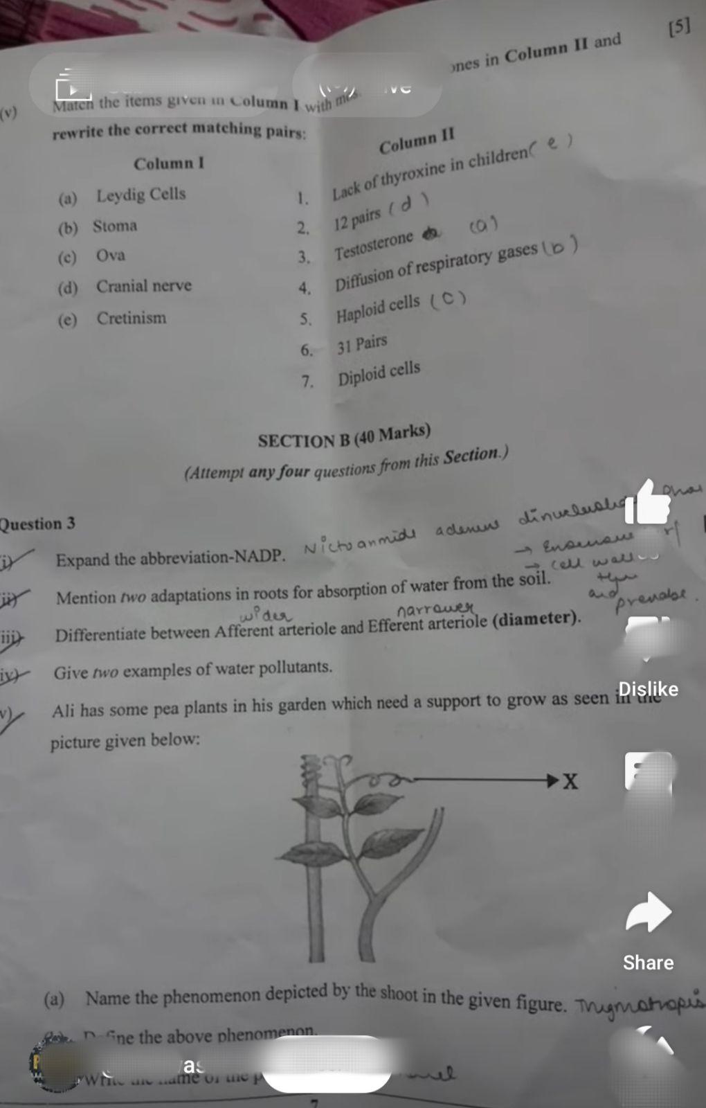 ICSE Class 10 Biology Question Paper 2024, with Answer Key_6.1