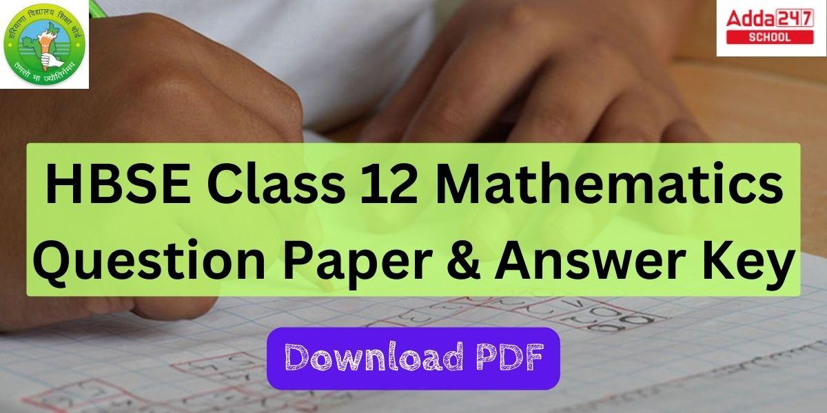 HBSE Class 12 Maths Sample Paper 2024 with Answer Key PDF_20.1