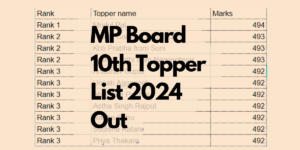 MP Board 10th Topper List 2024 Out, Anushka Agarwal topped with 495 Marks