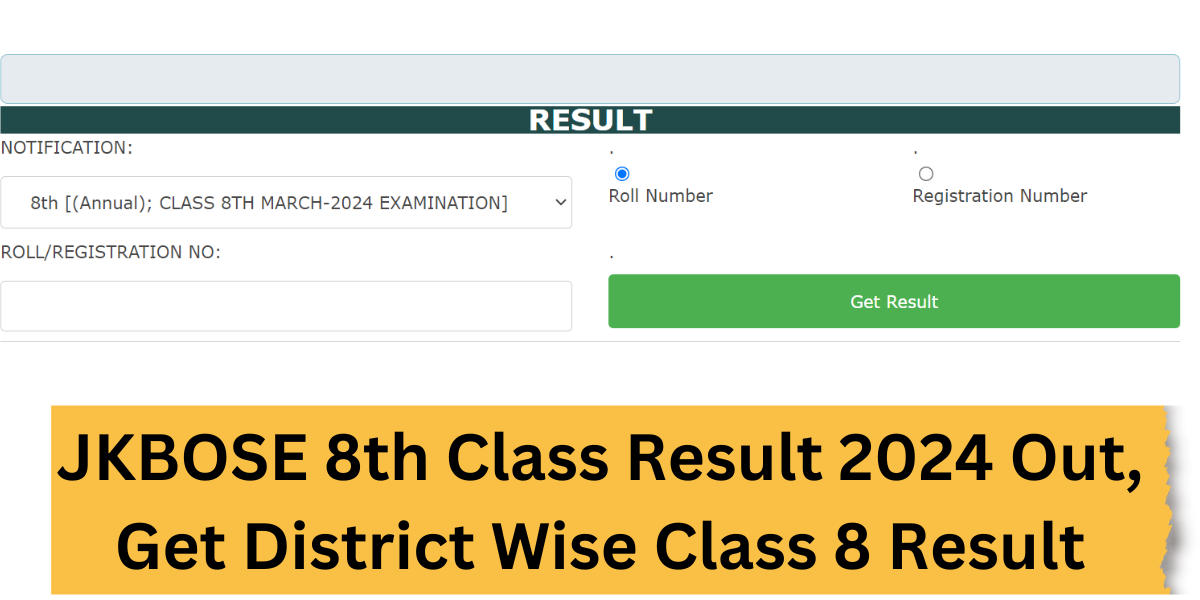 JKBOSE 8th Class Result 2024