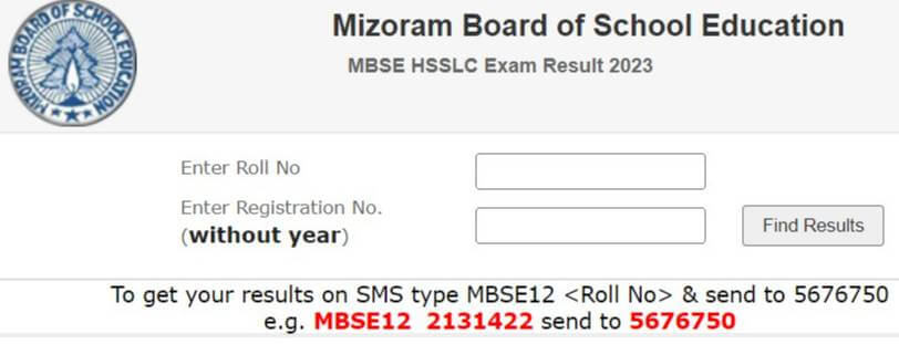 MBSE HSSLC Result Login Window