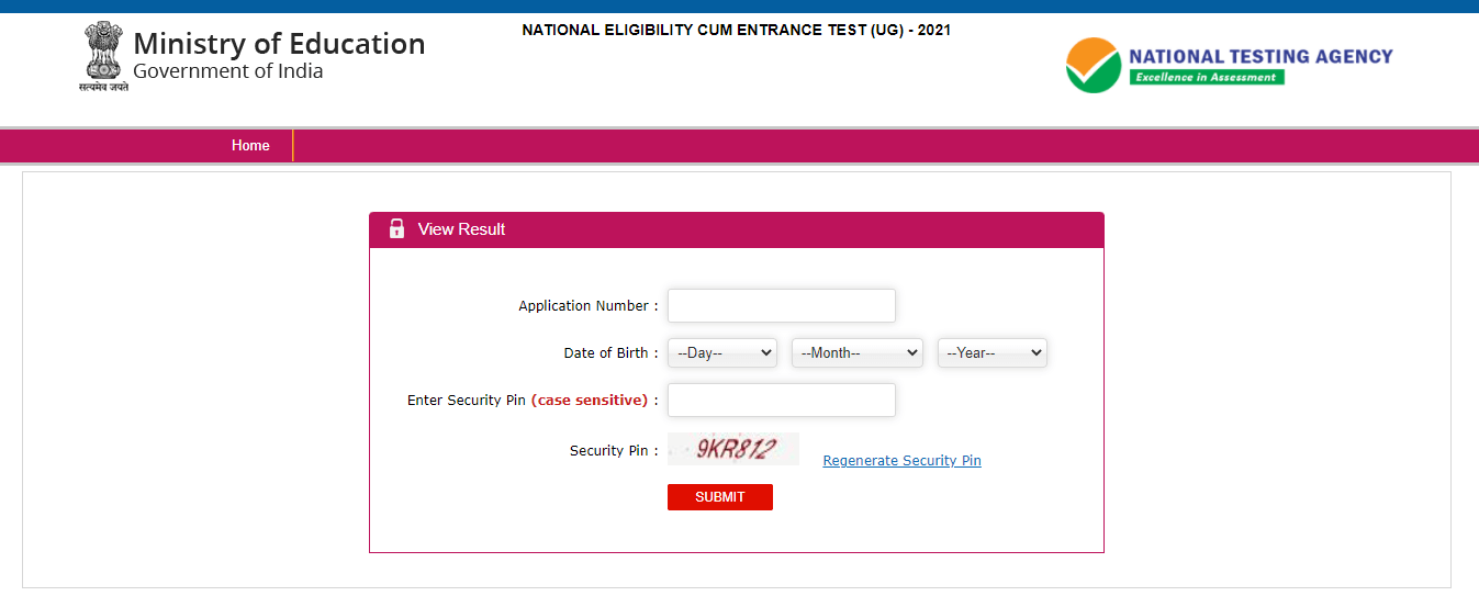 NEET 2024 result login window