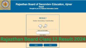 Rajasthan Board Class 12 Result 2024
