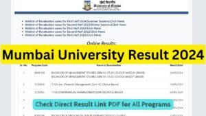 Mumbai University Result 2024