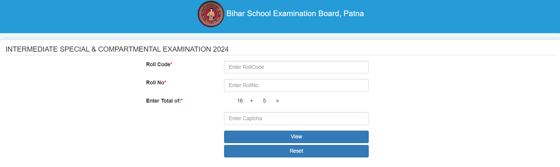 BSEB compartment exam 12th result login window 2024