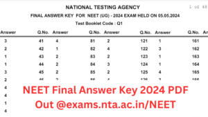 NEET Final Answer Key 2024 PDF