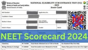 NEET Score Card 2024 Released, Download Scorecard @exams.nta.ac.in/NEET