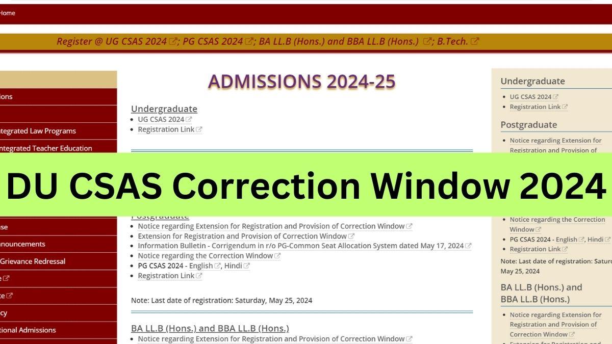 DU CSAS Correction Window 2024