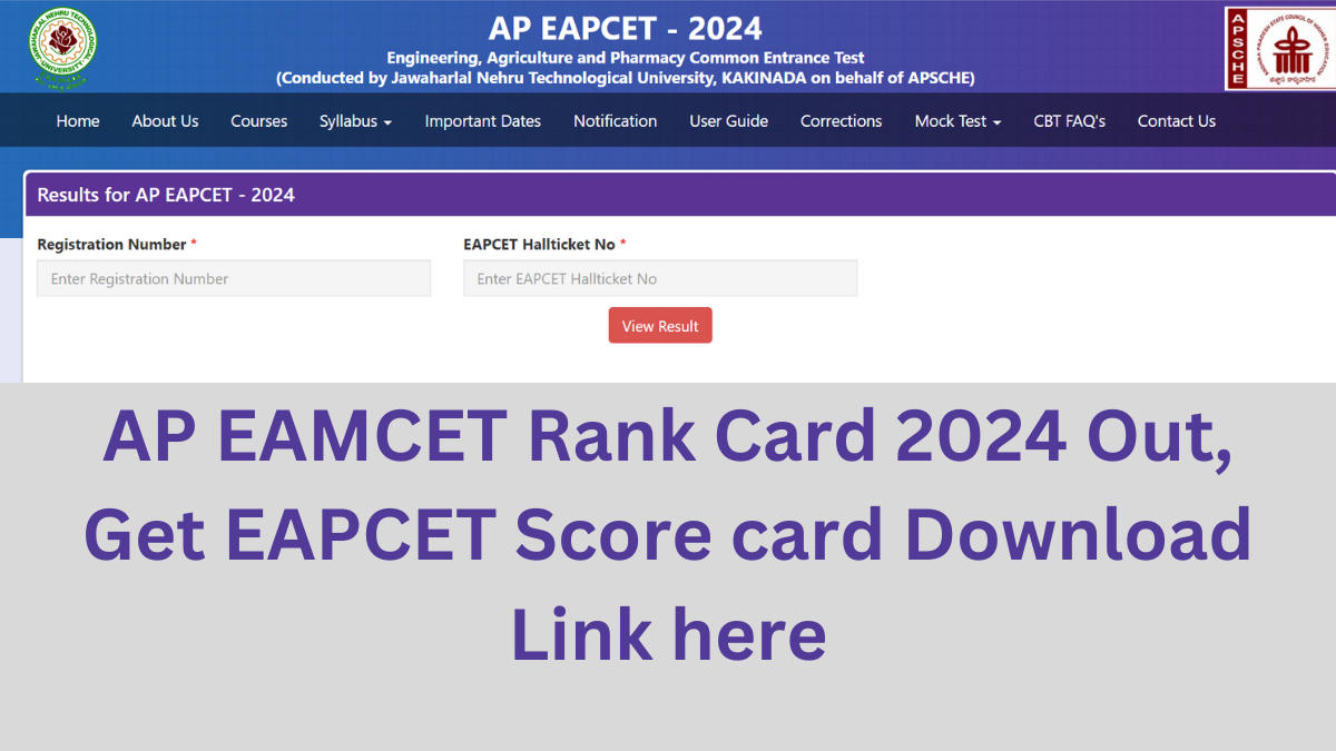 AP EAMCET Rank Card 2024