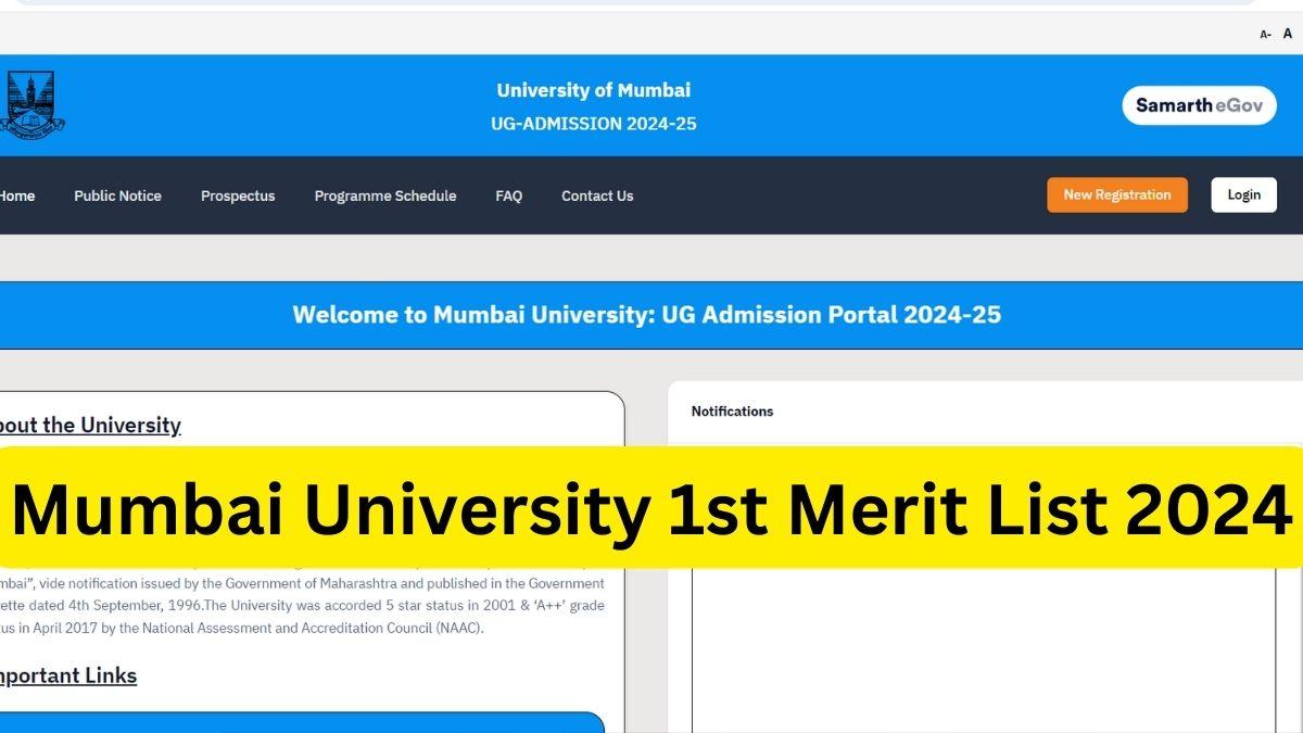 Mumbai University 1st Merit List 2024