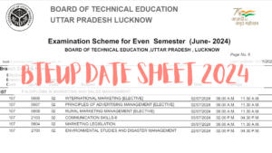 BTEUP Exam Date 2024 Out, Download Time Table PDF