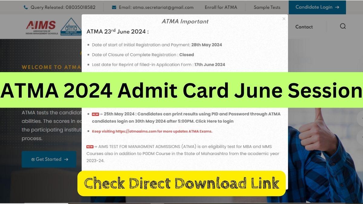 ATMA 2024 Admit Card