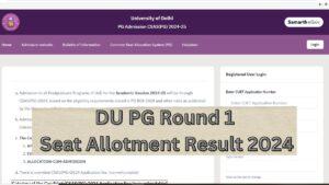 DU PG Round 1 Seat Allotment Result 2024