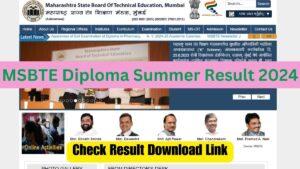 MSBTE Diploma Summer Result 2024
