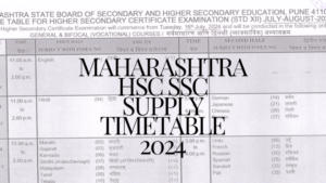Maharashtra HSC SSC Supply Time Table 2024, Download 10th, 12th Routine PDF