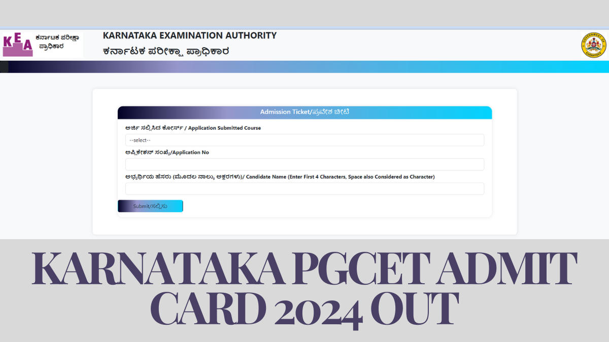Karnataka PGCET Admit Card 2024