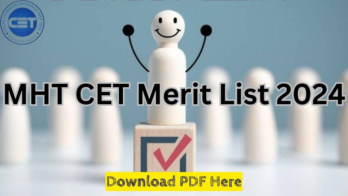 MHT CET Merit List 2024