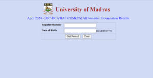 Madras University Result 2024