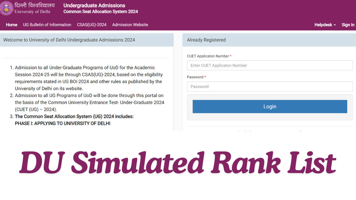 DU Simulated Rank List 2024