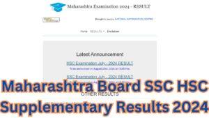 Maharashtra Board SSC HSC Supplementary Results 2024