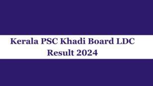 Kerala PSC Khadi Board LDC Result 2024