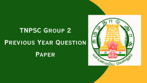 TNPSC Group 2 Previous Year Question Paper