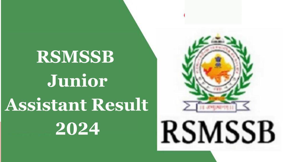 RSMSSB Junior Assistant Result 2024