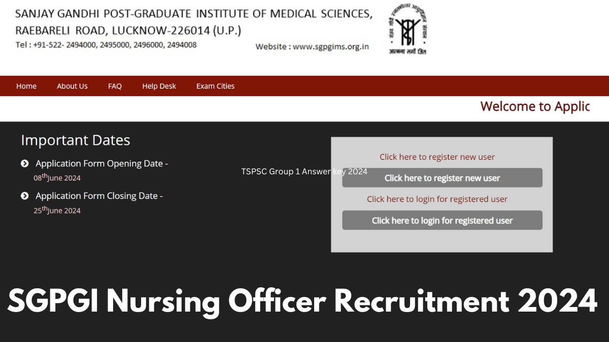 SGPGI Nursing Officer Recruitment 2024