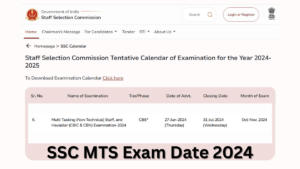 SSC MTS Exam Date 2024