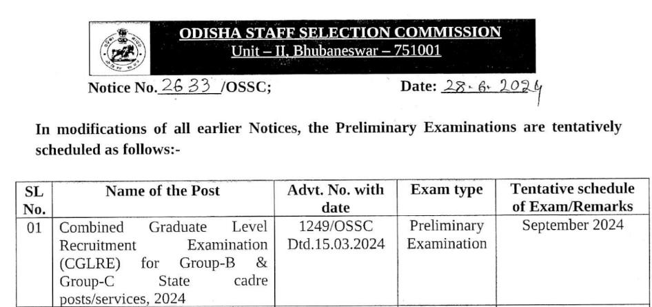 OSSC CGL Exam Date 2024 Out for 586 Group B and C Vacancies_3.1