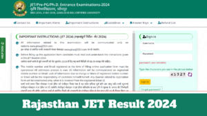 Rajasthan JET Result 2024