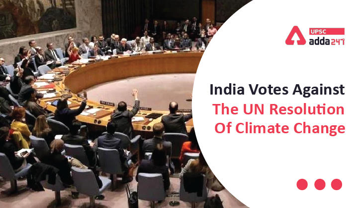India votes against the UN resolution of climate change