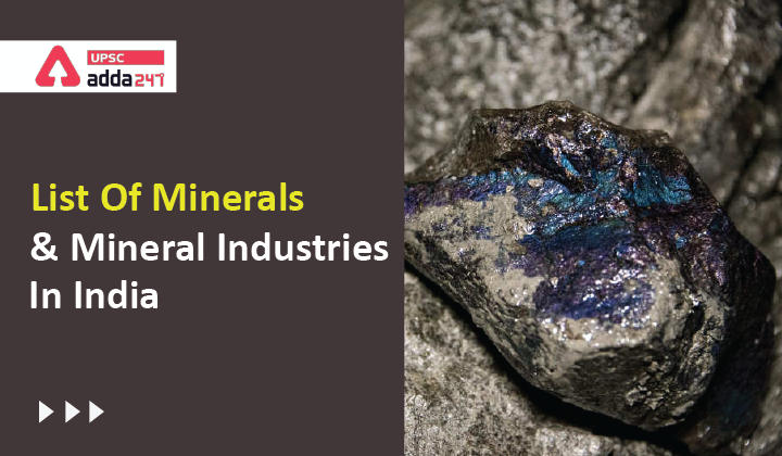 Distribution of minerals in India