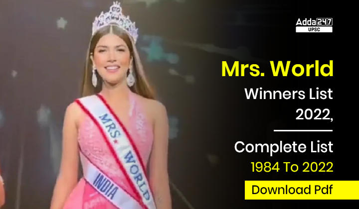 Mrs. World Winners List 2022