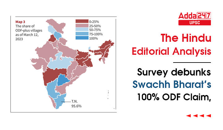 Survey debunks Swachh Bharat’s 100% ODF Claim, The Hindu Editorial Analysis