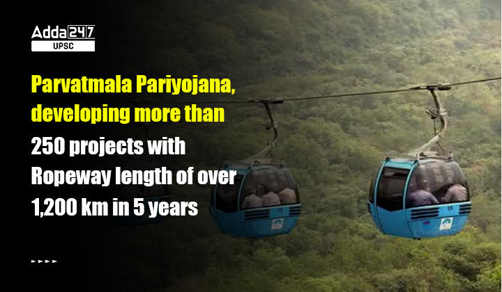 Parvatmala Pariyojana, developing more than 250 projects with Ropeway length of over 1,200 km in 5 years