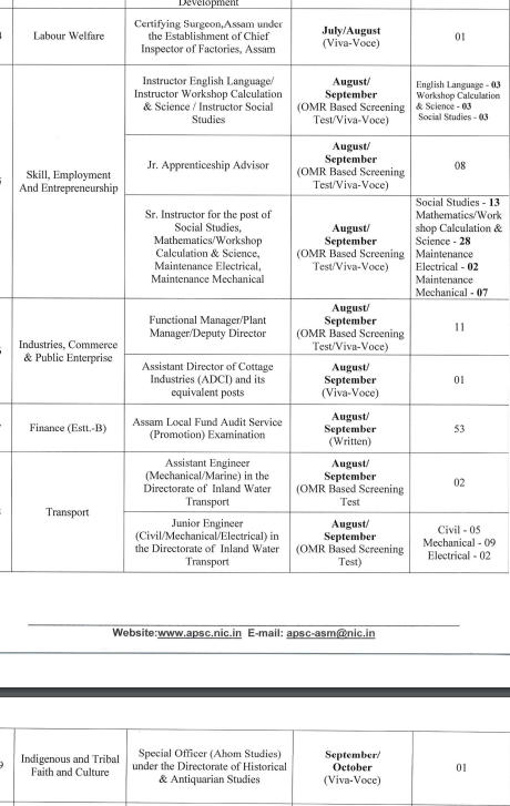 Assam PSC Exam Calendar 2024 Out, Exam date, Download Schedule PDF_8.1