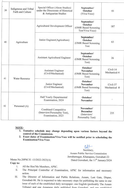 Assam PSC Exam Calendar 2024 Out, Exam date, Download Schedule PDF_9.1