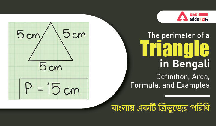The perimeter of a Triangle in Bengali: Definition, Area, Formula, and Examples For WB Primary TET | একটি ত্রিভুজের পরিধি: সংজ্ঞা, ক্ষেত্রফল, সূত্র এবং উদাহরণ