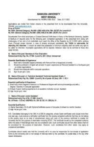 WB Bankura University Recruitment 2022 Notification