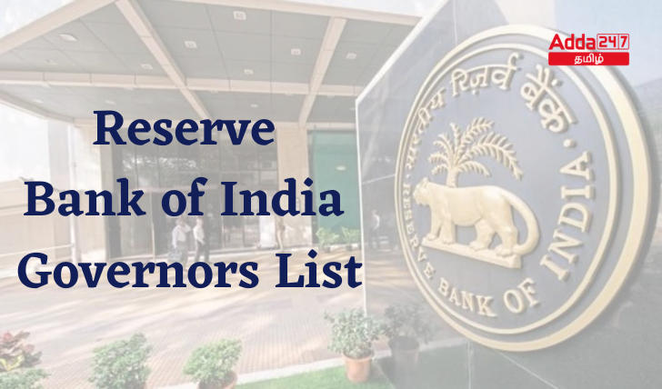 Reserve Bank of India Governors List