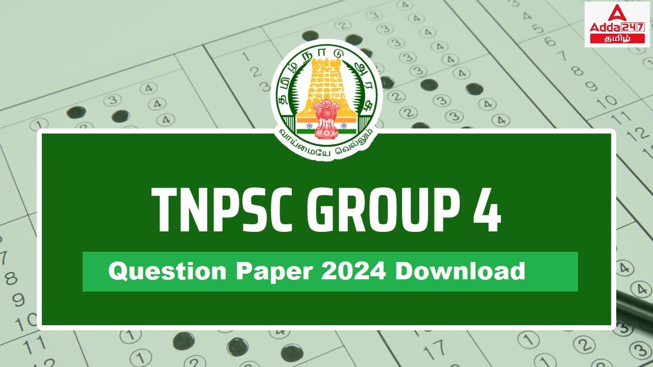 TNPSC Group 4 Question Paper 2024