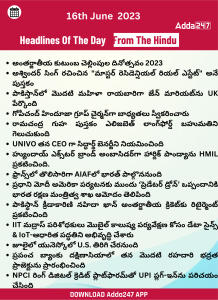 Daily Current Affairs in Telugu-16 June 2023