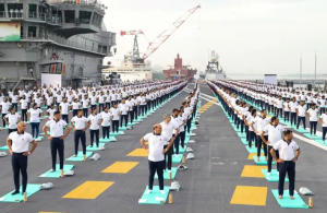 Indian Navy Creates ‘Ocean Circle of Yoga’ on 9th International Yoga Day