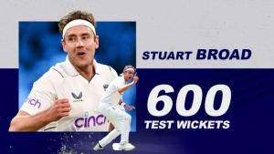 Stuart Broad, the second fast bowler to take 600 wickets in Test cricket