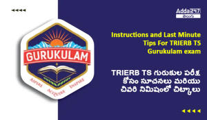 Instructions and Last Minute Tips For TRIERB TS Gurukulam exam