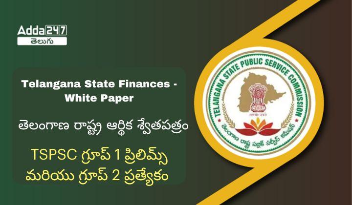 Important Topics in Telangana State Finance White Paper