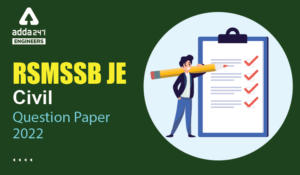 RSMSSB JE Civil Question Paper 2022