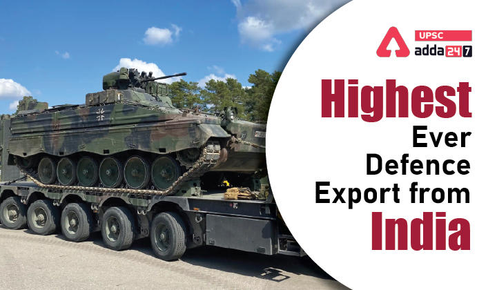 Highest Ever Defence Export from India